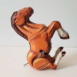 DAIYA 1950's Bucking Bronco Litho-Tin Wind-Up Toy Collectible- MISSING TALE